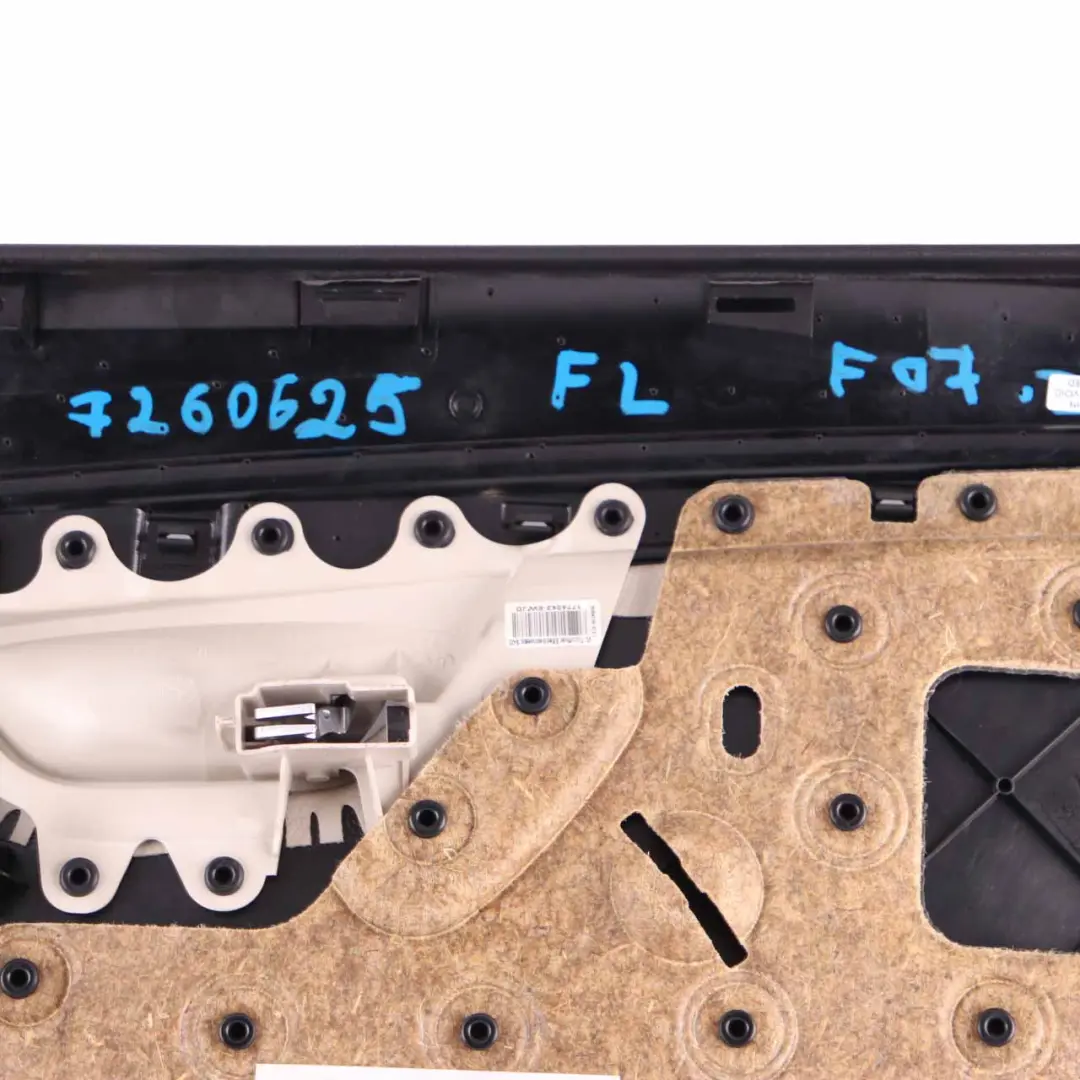 Door Card BMW F07 Front Left N/S Door Lining Trim Leather Dakota Ivory White to with Part number 7260625 Door Card BMW F07 Front Left N/S Door Lining Trim Leather Dakota Ivory White - SKU 7260625 - Part number 7260625