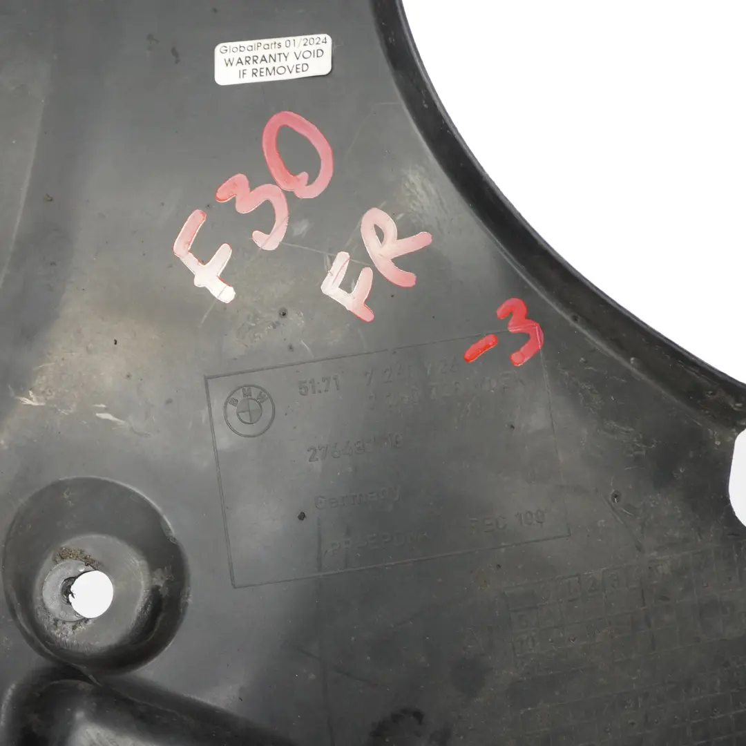 BMW F30 F31 Abdeckhaube Spritzschutz Frontbereich Radkasten vorne rechts - SKU 7260726-3 - Teilenummer 7260726