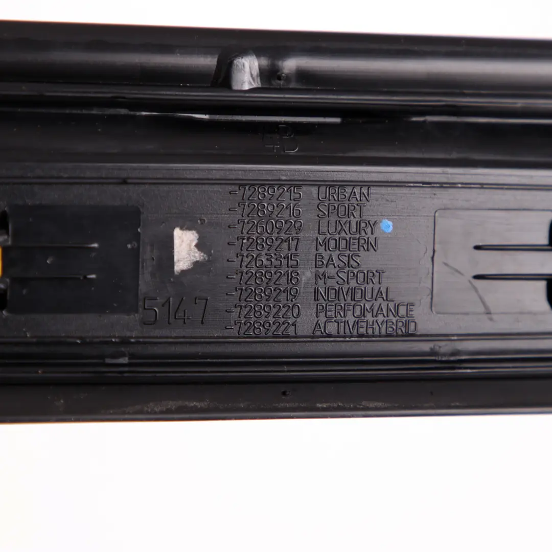 Entrance Cover Trim Sill Door Panel Strip Set Luxury to BMW F30 F31 with Part number 7260929 BMW F30 F31 Entrance Cover Trim Sill Door Panel Strip Set Luxury - SKU 7260929 - Part number 7260929