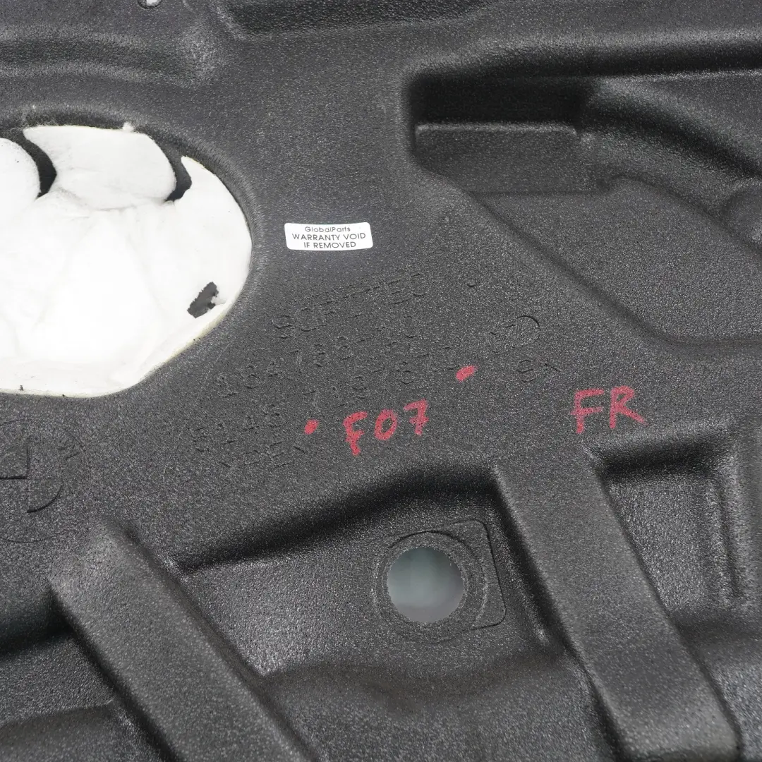 BMW F07 GT Aislamiento Acustico Puerta Delantera Derecha Panel Aislante - SKU 7261264 - Número de pieza 7261264