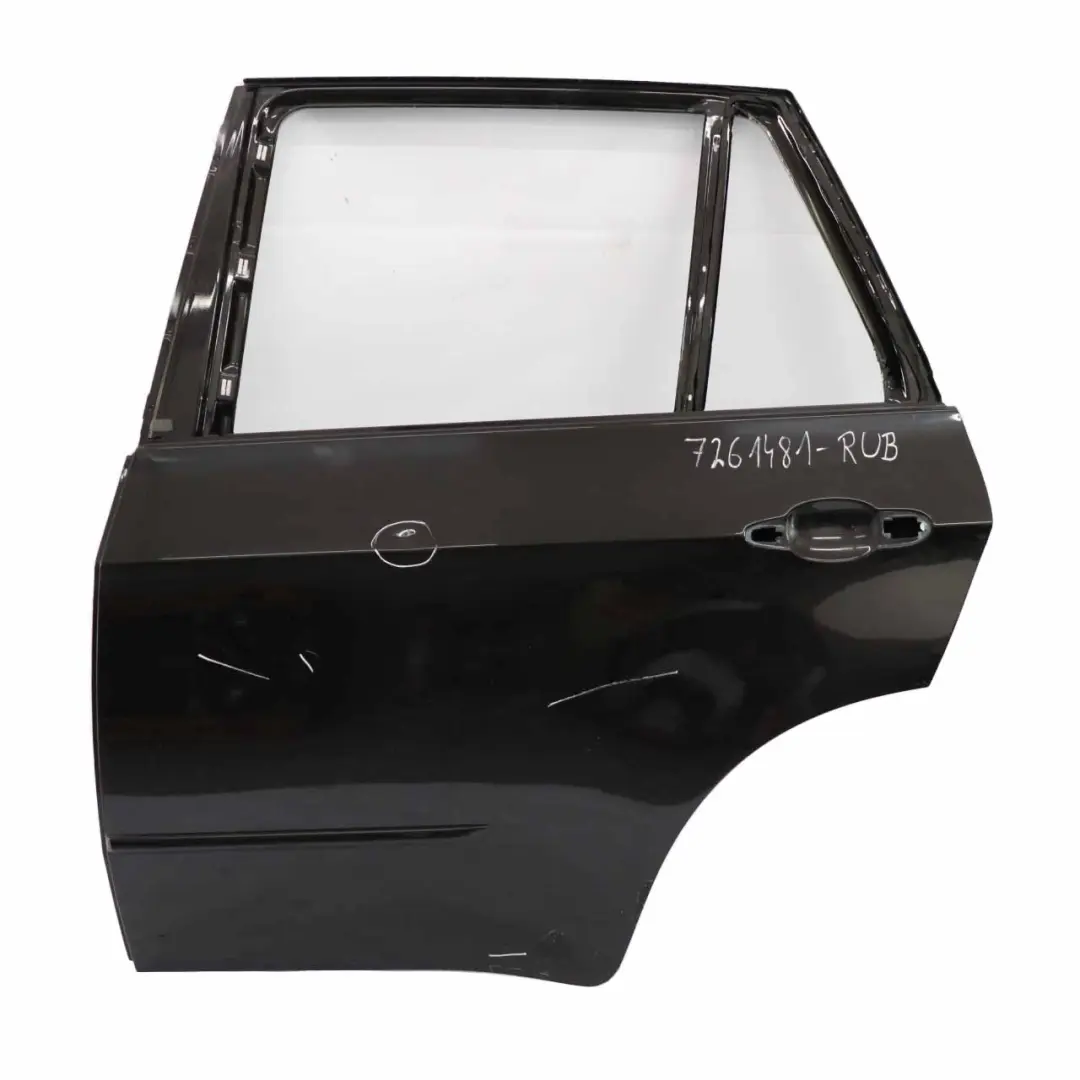 BMW X5 E70 Door Rear Left N/S Rubinschwarz Ruby Black Metallic - S23 - SKU 7261481-RUB - Part number 7261481