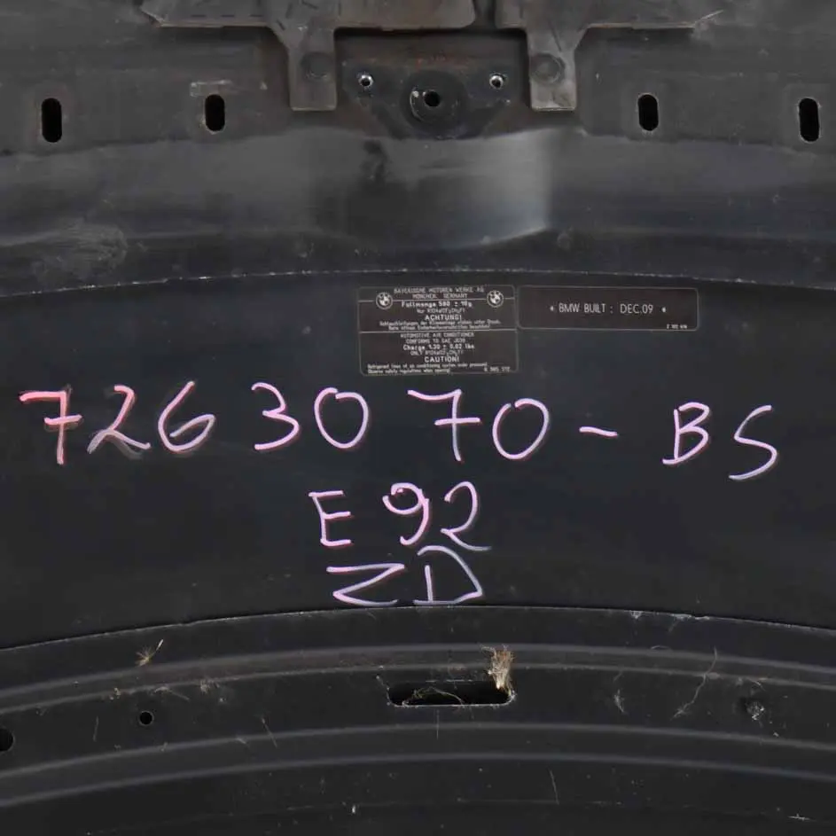 Hood Bonnet BMW E92 E93 LCI Front Lid Panel Black Sapphire Metallic - 475 to with Part number 7263070 Hood Bonnet BMW E92 E93 LCI Front Lid Panel Black Sapphire Metallic - 475 - SKU 7263070-BS - Part number 7263070