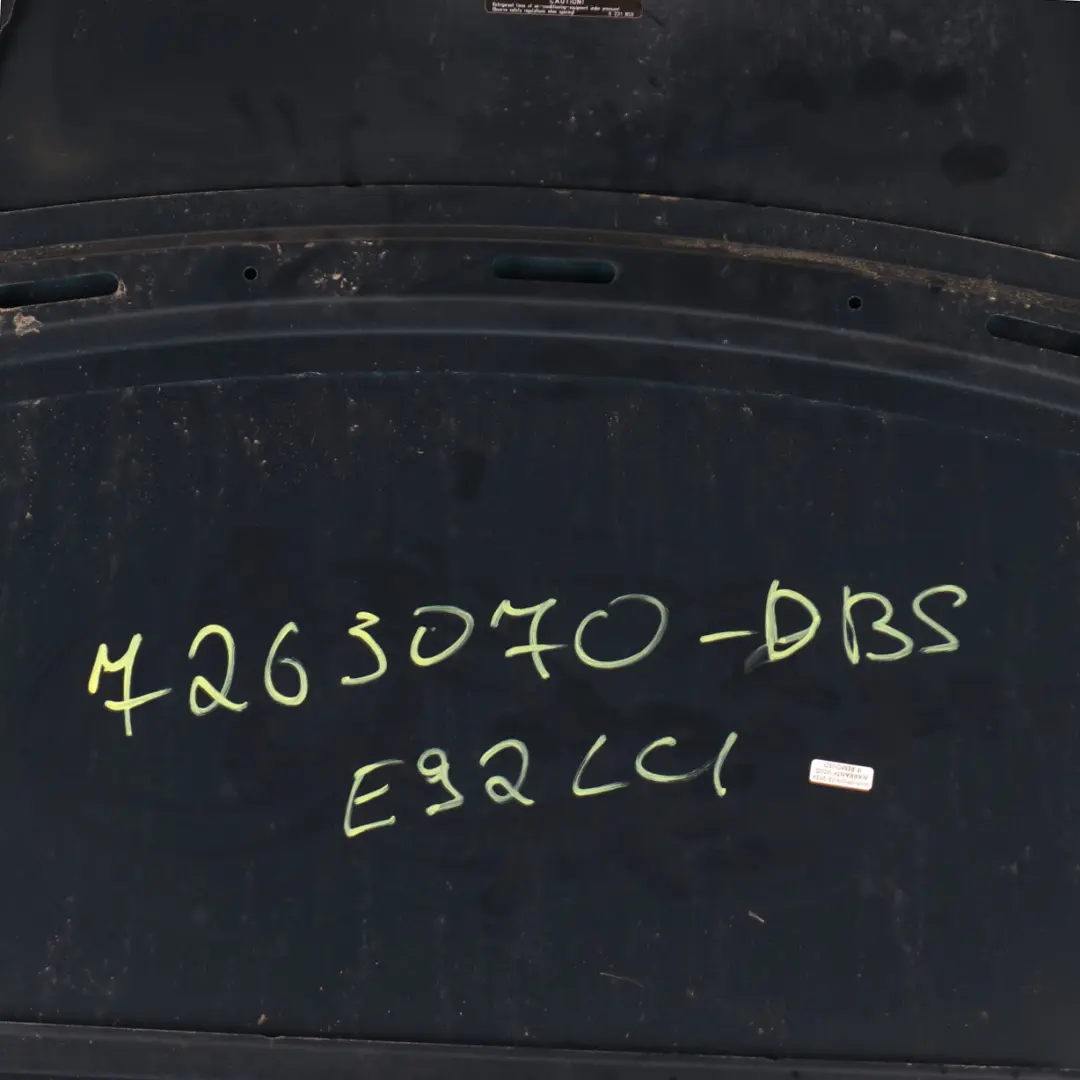 Bonnet Front Hood Tiefseeblau Deep Sea Blue - A76 to BMW E92 E93 LCI with Part number 7168514 BMW E92 E93 LCI Bonnet Front Hood Tiefseeblau Deep Sea Blue - A76 - SKU 7263070-DSB - Part number 7168514