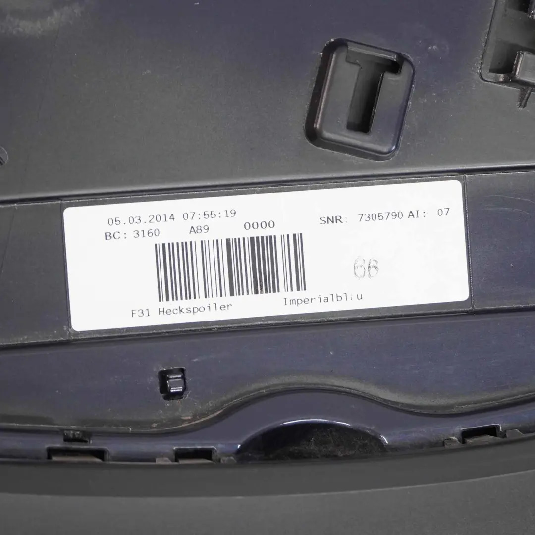  Trunk Spoiler BMW F31 Touring Boot Lid Tailgate Rear Trim Imperial Blue - A89 - SKU 7263168-IBB1 - Part number 7263168