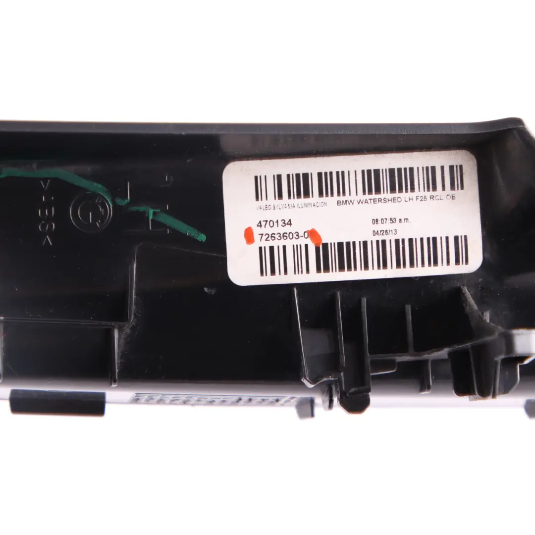 Coperchio Luce Bagagliaio Stivale Posteriore Sinistro Nero per BMW X3 F25 con numero di parte 7263603 BMW X3 F25 Coperchio Luce Bagagliaio Stivale Posteriore Sinistro Nero - SKU 7263603 - Numero di parte 7263603