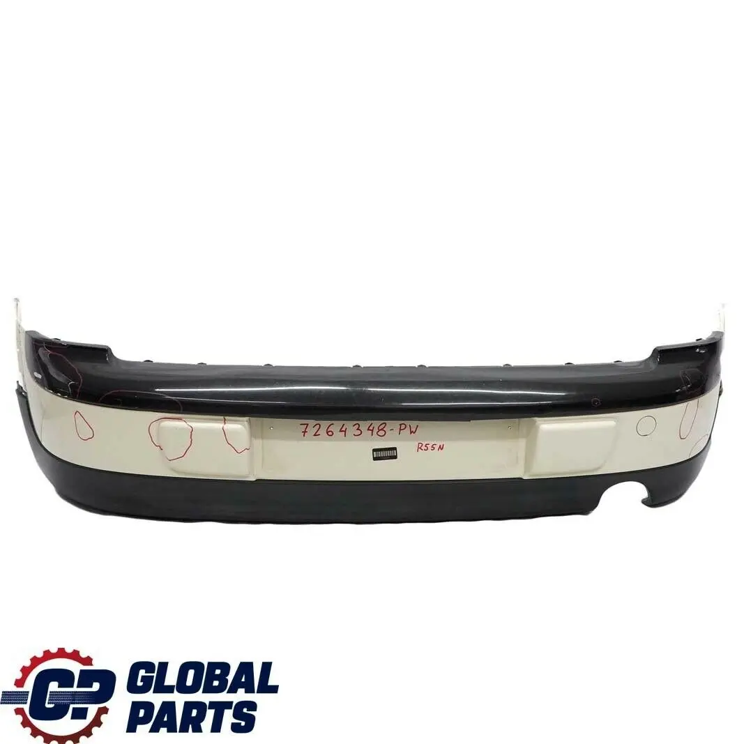 Mini Clubman R55 StossfĂ¤nger Hinten Pepper White Weiss - 850 - SKU 7264348-PW - Teilenummer 7264348