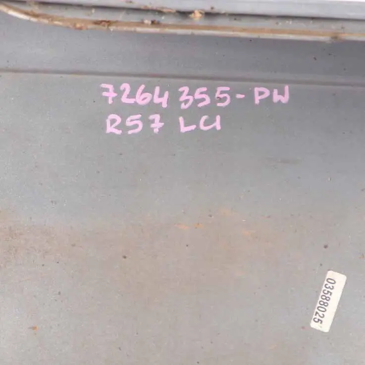 Bumper Trim Panel PDC Pepper White - 850 to Mini Cooper R56 R57 LCI R58 Rear with Part number 7264355 Mini Cooper R56 R57 LCI R58 Rear Bumper Trim Panel PDC Pepper White - 850 - SKU 7264355-PW - Part number 7264355