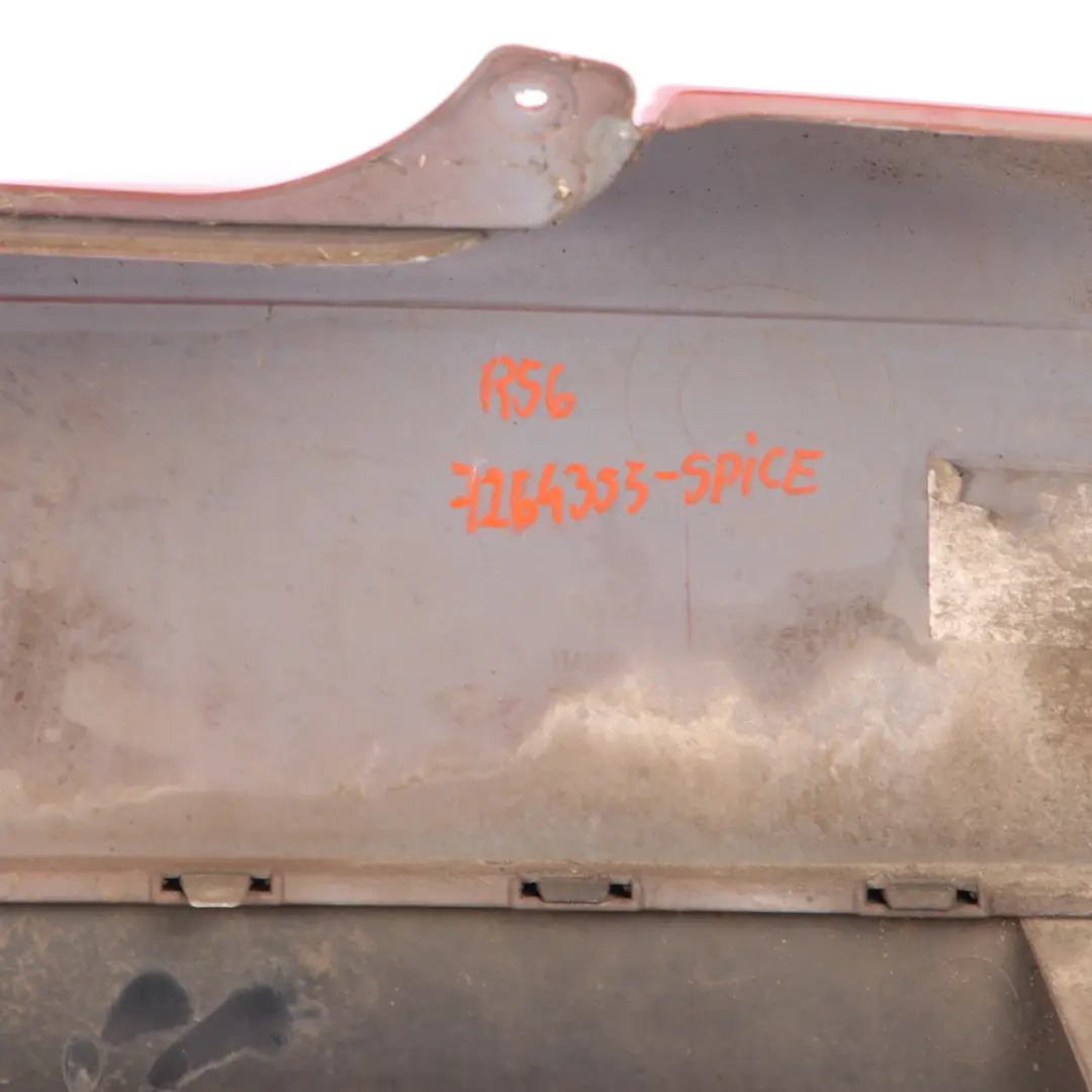 Bumper Panel Mini R56 R57 LCI R58 Trim Cover Spice Orange Metallic - B23 to Rear with Part number 7264355 Rear Bumper Panel Mini R56 R57 LCI R58 Trim Cover Spice Orange Metallic - B23 - SKU 7264355-SPICE - Part number 7264355
