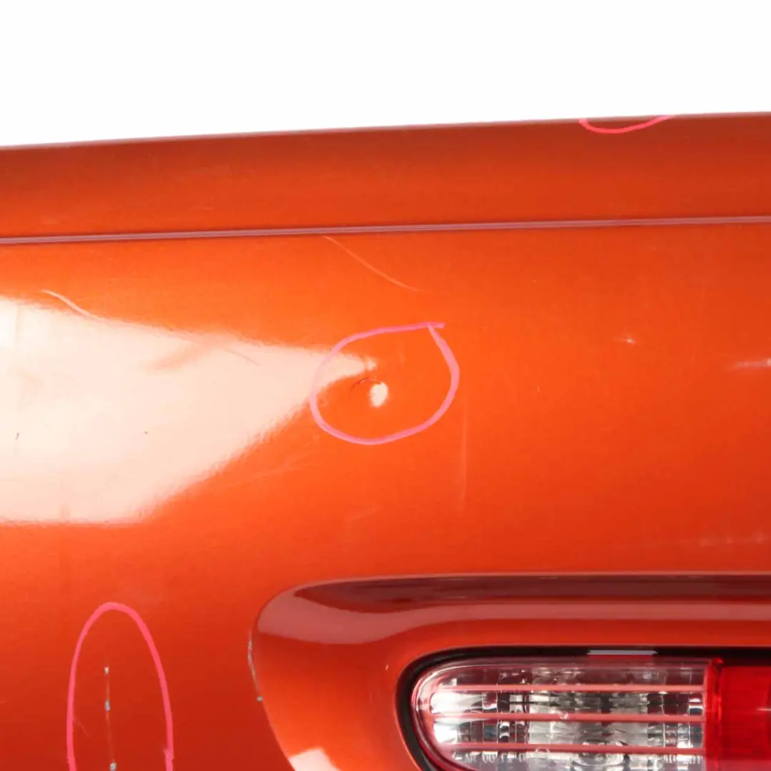 Bumper Panel Mini R56 R57 LCI R58 Trim Cover Spice Orange Metallic - B23 to Rear with Part number 7264355 Rear Bumper Panel Mini R56 R57 LCI R58 Trim Cover Spice Orange Metallic - B23 - SKU 7264355-SPICE - Part number 7264355