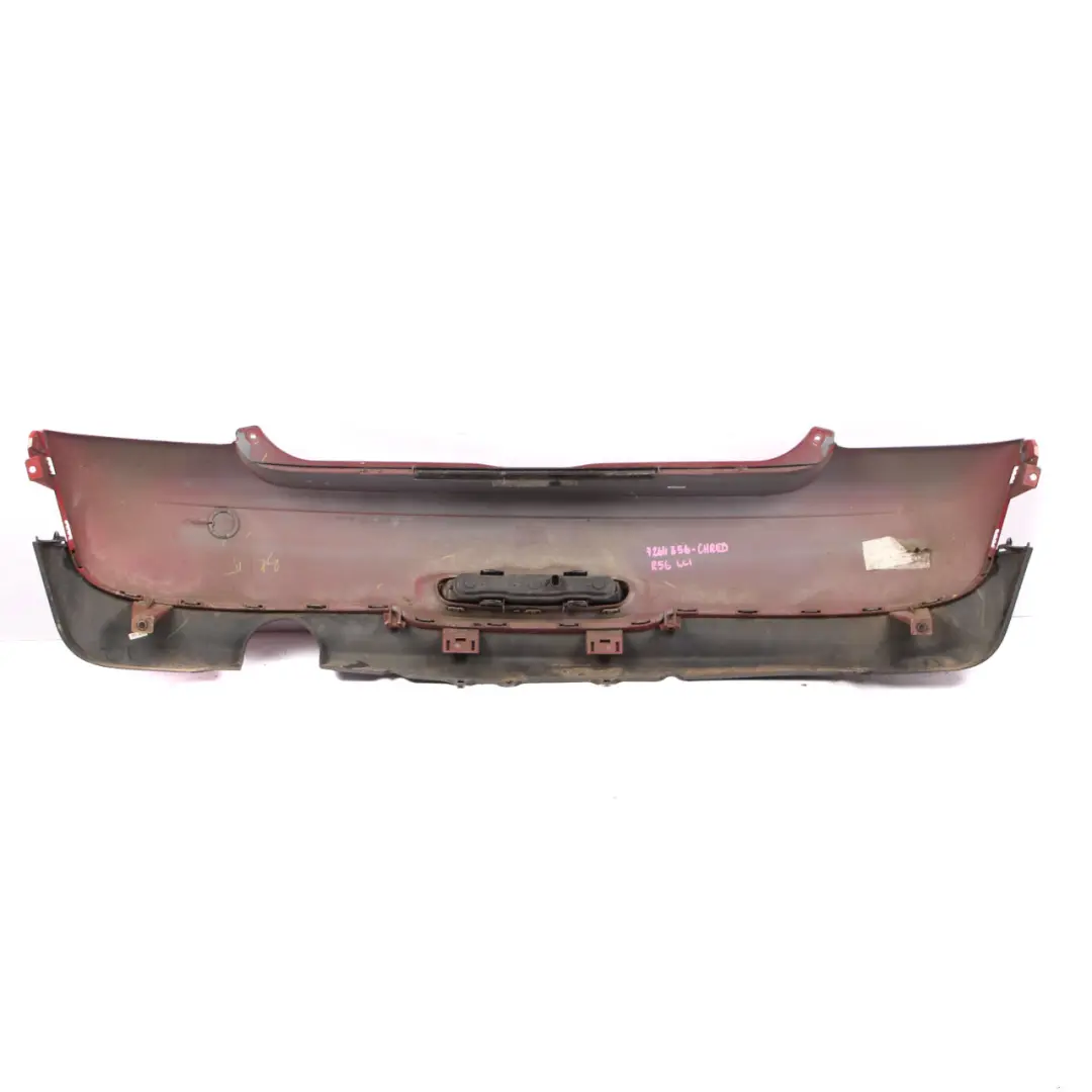 Bumper Trim Panel R57 LCI R58 Chili Red - 851 to Mini R56 LCI Rear with Part number 7264356 Mini R56 LCI Rear Bumper Trim Panel R57 LCI R58 Chili Red - 851 - SKU 7264356-CHRED2 - Part number 7264356