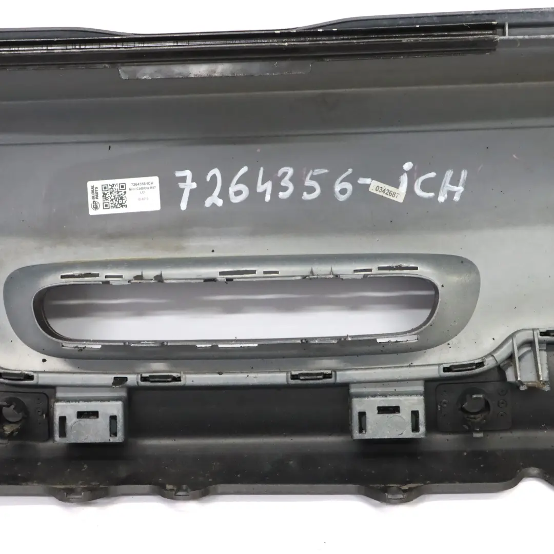 Bumper Trim Panel Covering R57 LCI R58 Iced Chocolate - B49 to Mini R56 LCI Rear with Part number 7264356 Mini R56 LCI Rear Bumper Trim Panel Covering R57 LCI R58 Iced Chocolate - B49 - SKU 7264356-ICH - Part number 7264356
