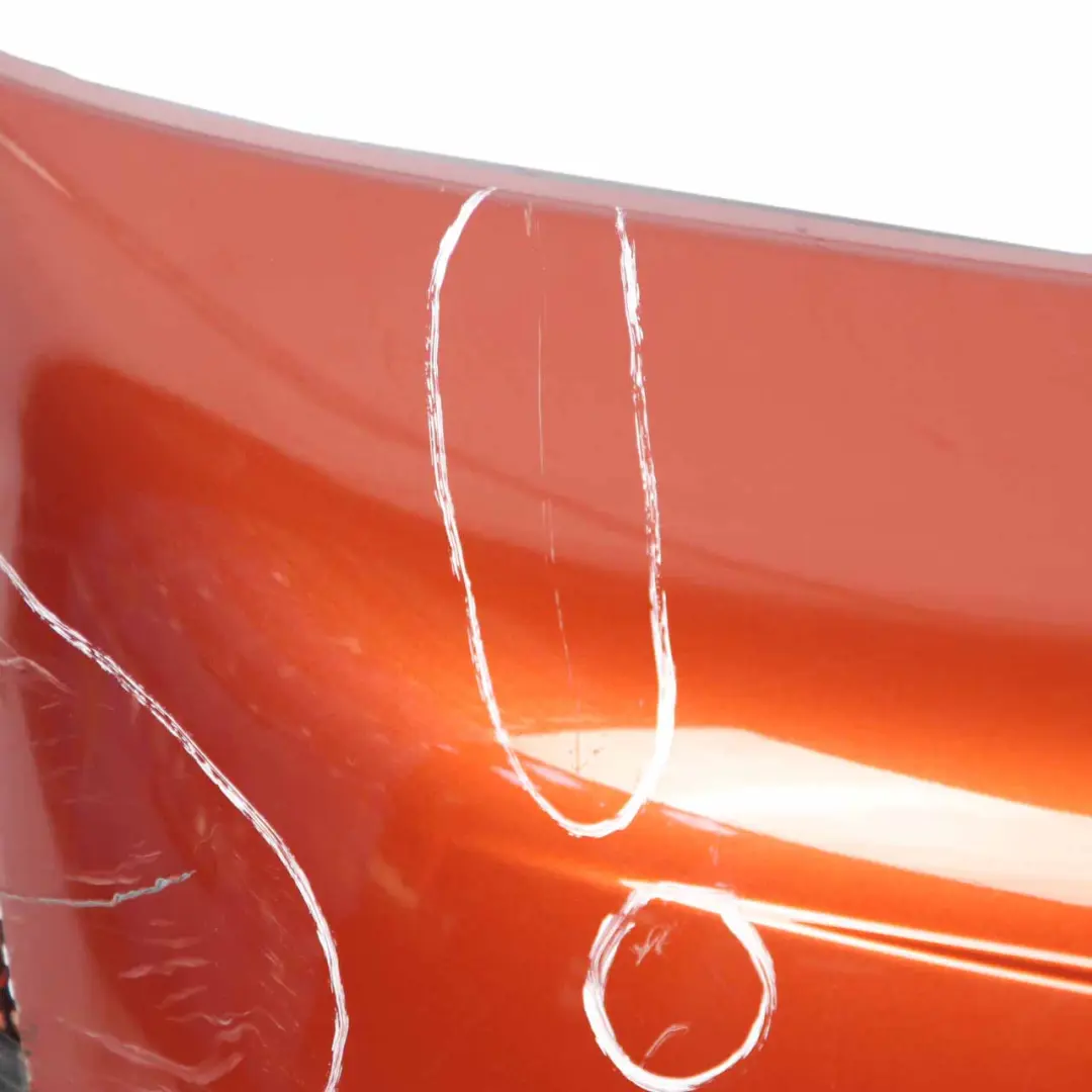 Bumper Trim Panel R57 LCI R58 Spice Orange Metallic - B23 to Mini R56 LCI Rear with Part number 7264356 Mini R56 LCI Rear Bumper Trim Panel R57 LCI R58 Spice Orange Metallic - B23 - SKU 7264356-SPICE - Part number 7264356
