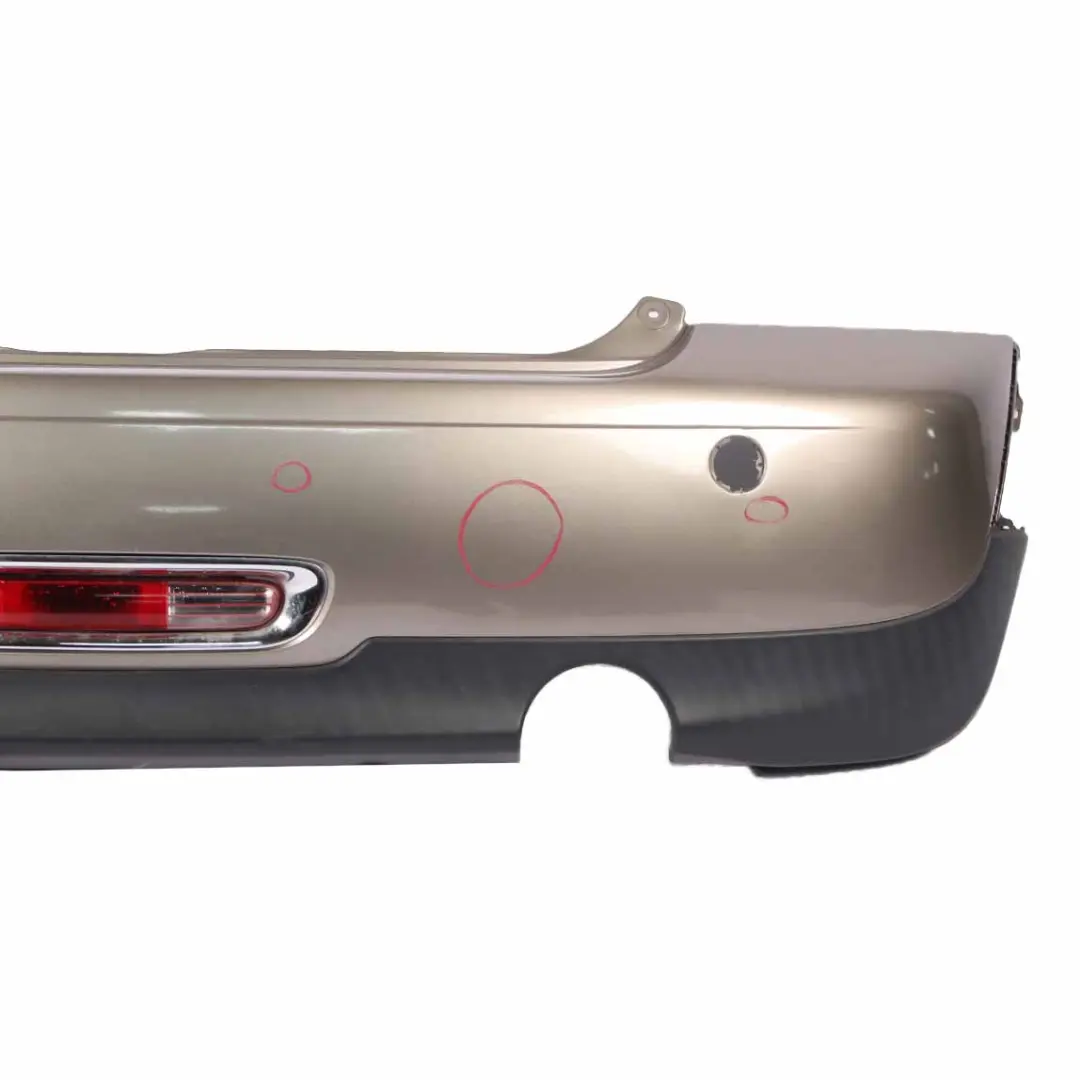 Bumper Trim Panel R57 LCI R58 Velvet Silver Metallic - B31 to Mini R56 LCI Rear with Part number 7264356 Mini R56 LCI Rear Bumper Trim Panel R57 LCI R58 Velvet Silver Metallic - B31 - SKU 7264356-VSI - Part number 7264356
