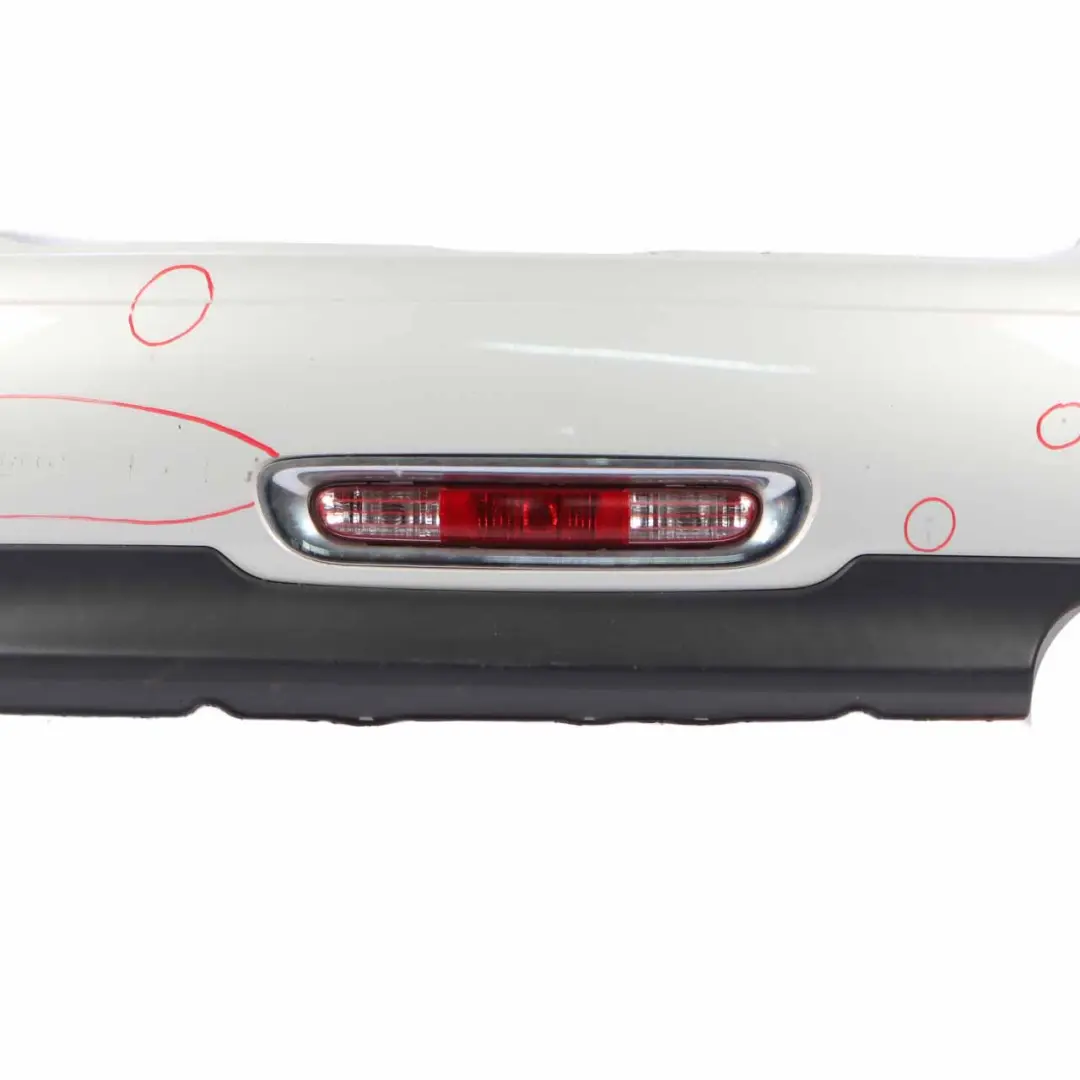 Bumper Trim Panel R57 LCI R58 White Silver Metallic - A62 to Mini R56 LCI Rear with Part number 7264356 Mini R56 LCI Rear Bumper Trim Panel R57 LCI R58 White Silver Metallic - A62 - SKU 7264356-WS - Part number 7264356