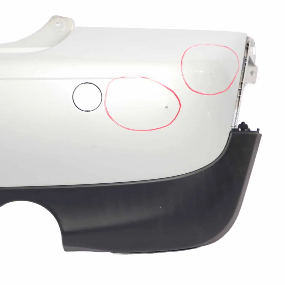 Mini R56 LCI Rear Bumper Trim Panel R57 LCI R58 White Silver Metallic - A62 - SKU 7264356-WS - Part number 7264356