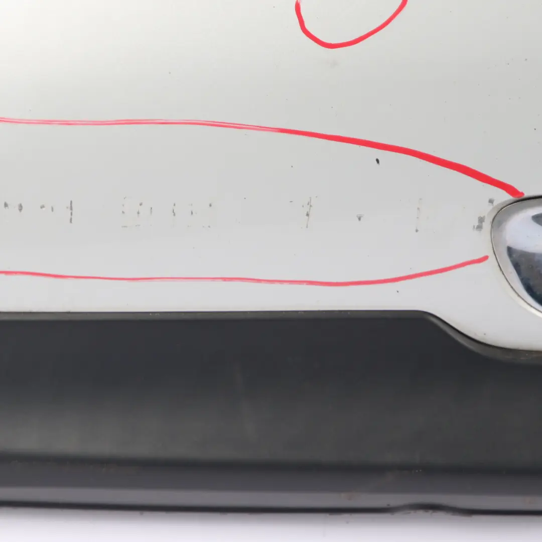 Mini R56 LCI Rear Bumper Trim Panel R57 LCI R58 White Silver Metallic - A62 - SKU 7264356-WS - Part number 7264356