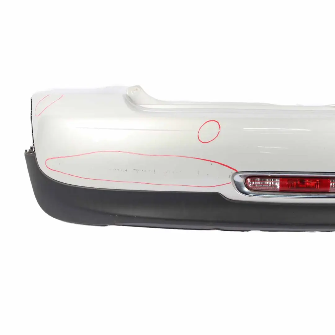 Mini R56 LCI Rear Bumper Trim Panel R57 LCI R58 White Silver Metallic - A62 - SKU 7264356-WS - Part number 7264356