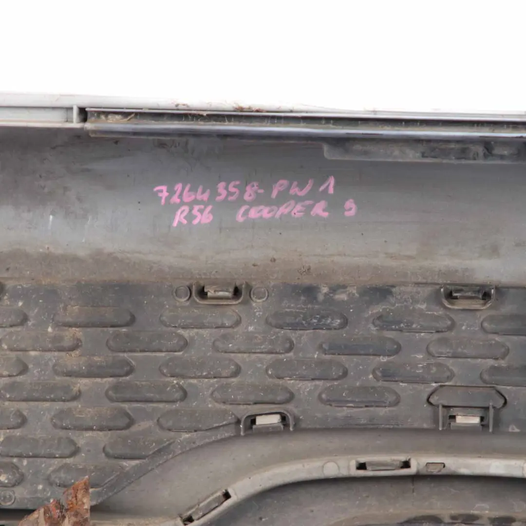 Complete Rear Bumper Trim Pepper White - 850 to Mini Cooper S R56 R57 LCI 1 with Part number 7264358 Mini Cooper S R56 R57 LCI 1 Complete Rear Bumper Trim Pepper White - 850 - SKU 7264358-PW1 - Part number 7264358