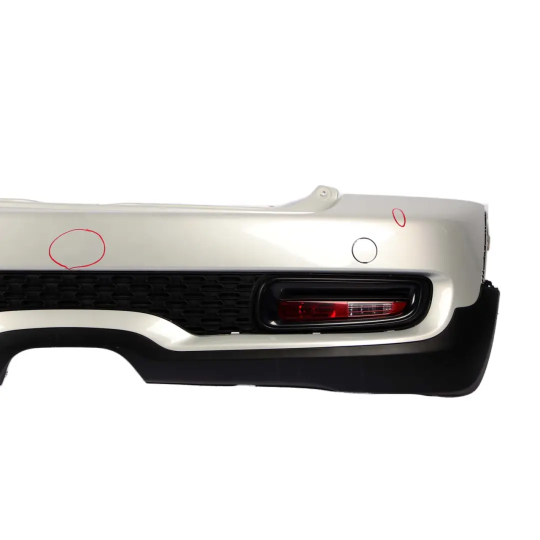 Complete Rear Bumper Trim White Silver Metallic - A62 to Mini Cooper S R56 R57 LCI with Part number 7264358 Mini Cooper S R56 R57 LCI Complete Rear Bumper Trim White Silver Metallic - A62 - SKU 7264358-WS - Part number 7264358