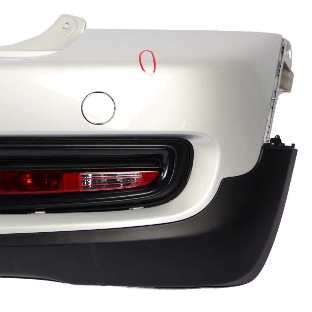 Complete Rear Bumper Trim White Silver Metallic - A62 to Mini Cooper S R56 R57 LCI with Part number 7264358 Mini Cooper S R56 R57 LCI Complete Rear Bumper Trim White Silver Metallic - A62 - SKU 7264358-WS - Part number 7264358