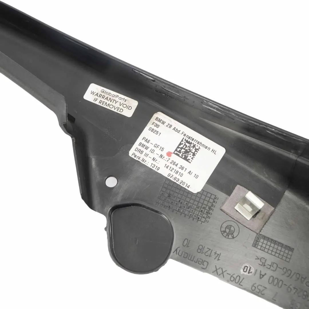 Puerta Trasera Izquierda Tira Embellecedor Cubierta Tapa Marco Ventana para BMW F30 con número de pieza 7264361 BMW F30 Puerta Trasera Izquierda Tira Embellecedor Cubierta Tapa Marco Ventana - SKU 7264361 - Número de pieza 7264361