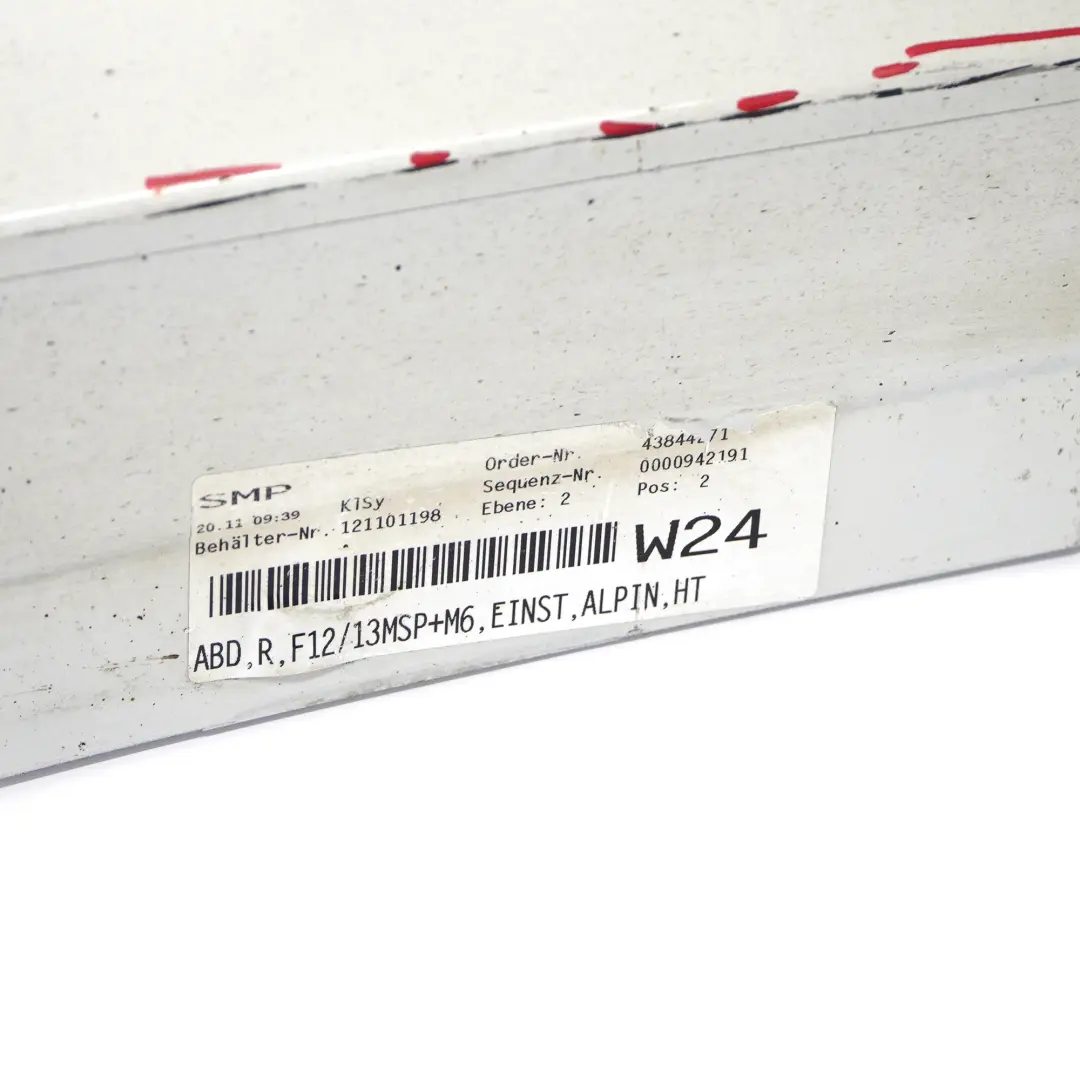 Faldón Lateral M Sport Panel Cubre Derecho Alpinweiss 3 - 300 para BMW F12 F13 con número de pieza 7265202 BMW F12 F13 Faldón Lateral M Sport Panel Cubre Derecho Alpinweiss 3 - 300 - SKU 7265202-AW - Número de pieza 7265202