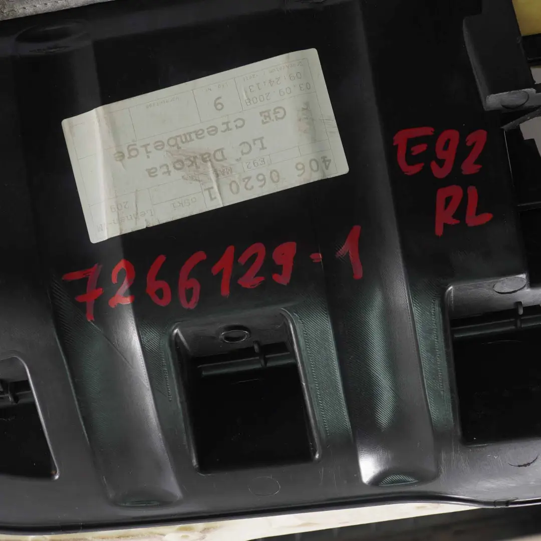 BMW E92 Kanapa Siedzisko Skóra Lewe Beż - SKU 7266129-1 - Numer Części 7266129
