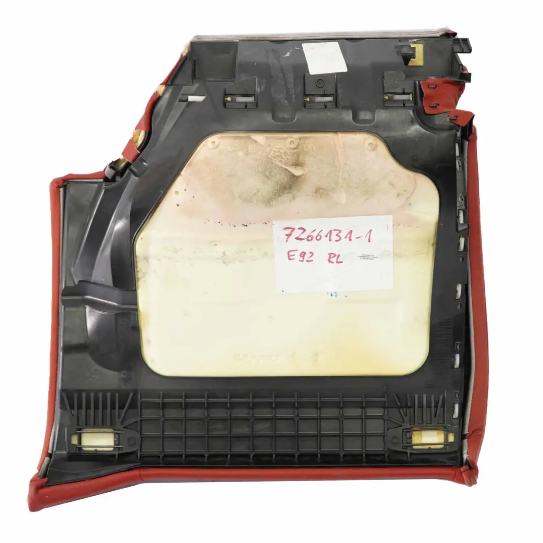 Housse de siège gauche banquette cuir rouge pour BMW E92 à propos du numéro de pièce 7266131 BMW E92 Housse de siège gauche banquette cuir rouge - SKU 7266131-1 - Numéro de pièce 7266131