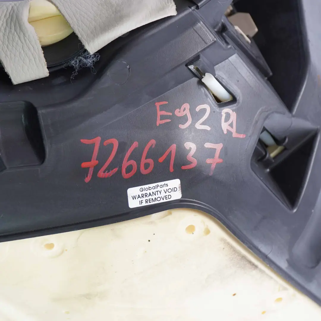 Funda de Asiento BMW E92 Coupe Asiento Trasero Izquierdo Cuero Sofá Oyster para con número de pieza 7266137 Funda de Asiento BMW E92 Coupe Asiento Trasero Izquierdo Cuero Sofá Oyster - SKU 7266137 - Número de pieza 7266137