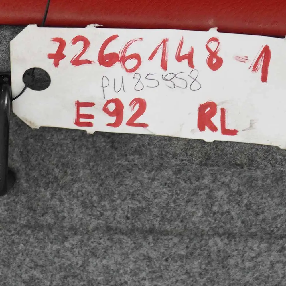 Backrest BMW E92 Coupe Red Leather Dakota Left N/S Seat Cover Armrest to Rear with Part number 7266148 Rear Backrest BMW E92 Coupe Red Leather Dakota Left N/S Seat Cover Armrest - SKU 7266148-1 - Part number 7266148