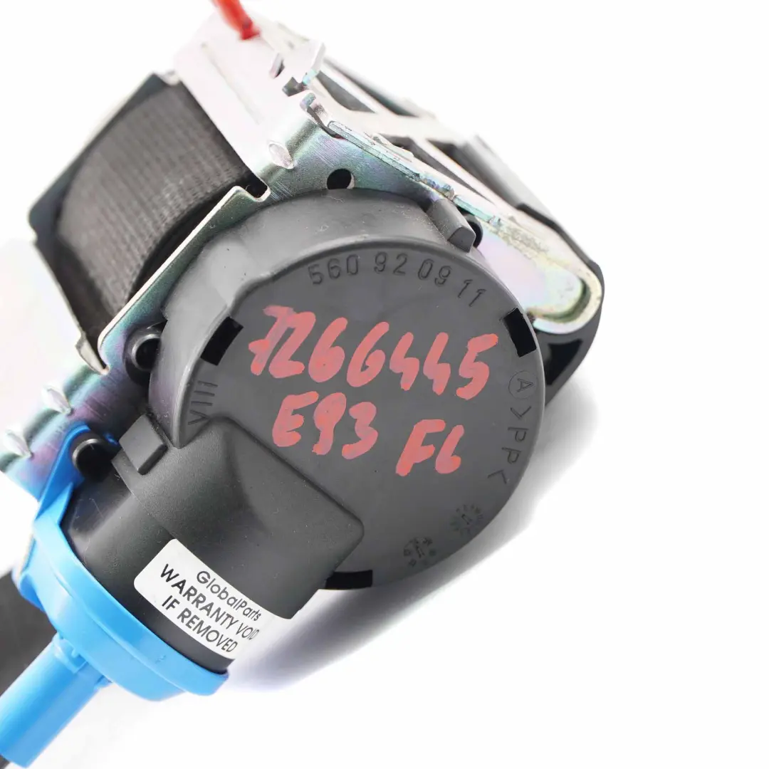 Cintura sicurezza superiore anteriore sinistra Nero per BMW E93 Cabrio con numero di parte 7266445 BMW E93 Cabrio Cintura sicurezza superiore anteriore sinistra Nero - SKU 7266445 - Numero di parte 7266445