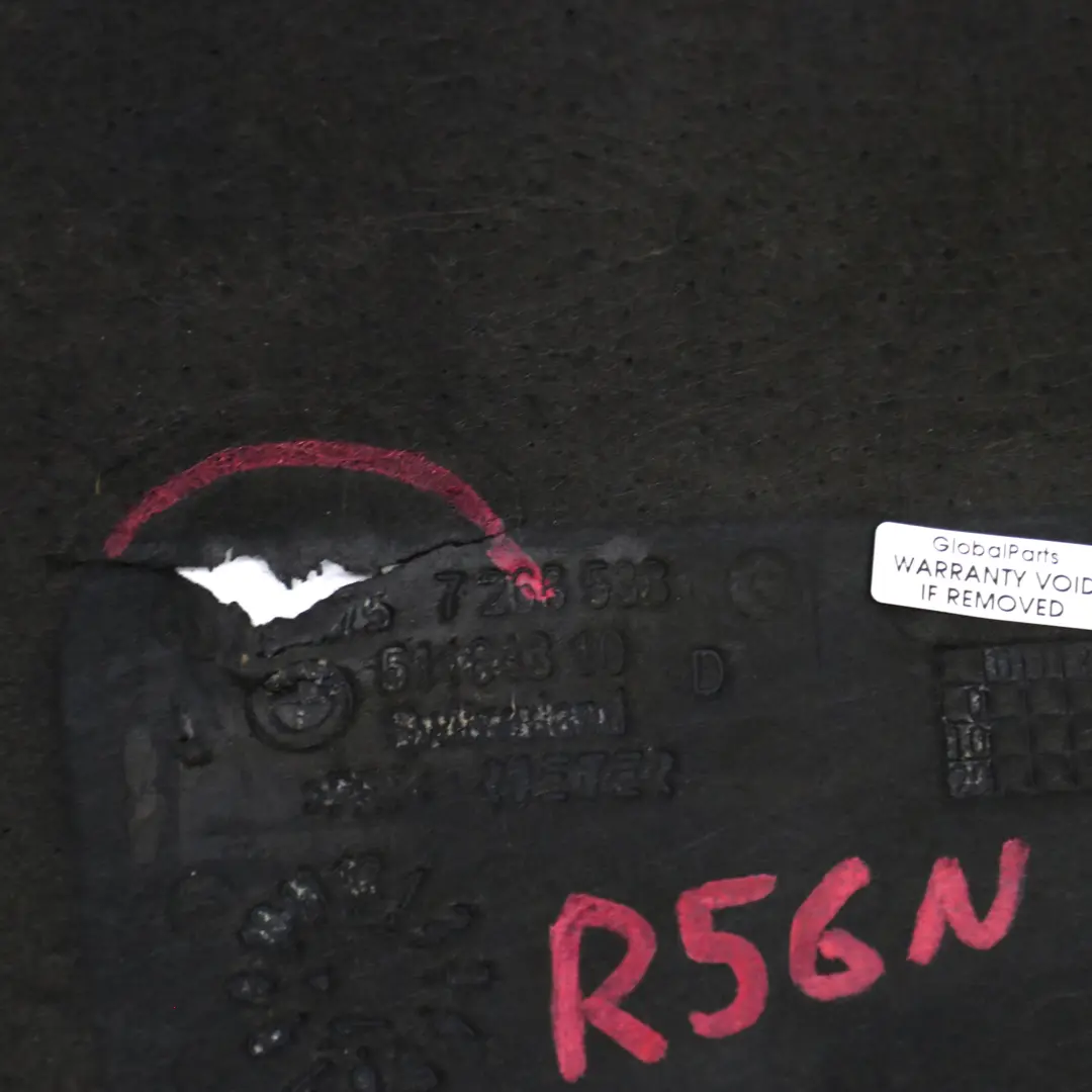 N47N Engine Compartment Lid Heat Insulation to Mini Cooper D R55 R56 LCI with Part number 7266538 Mini Cooper D R55 R56 LCI N47N Engine Compartment Lid Heat Insulation - SKU 7266538 - Part number 7266538