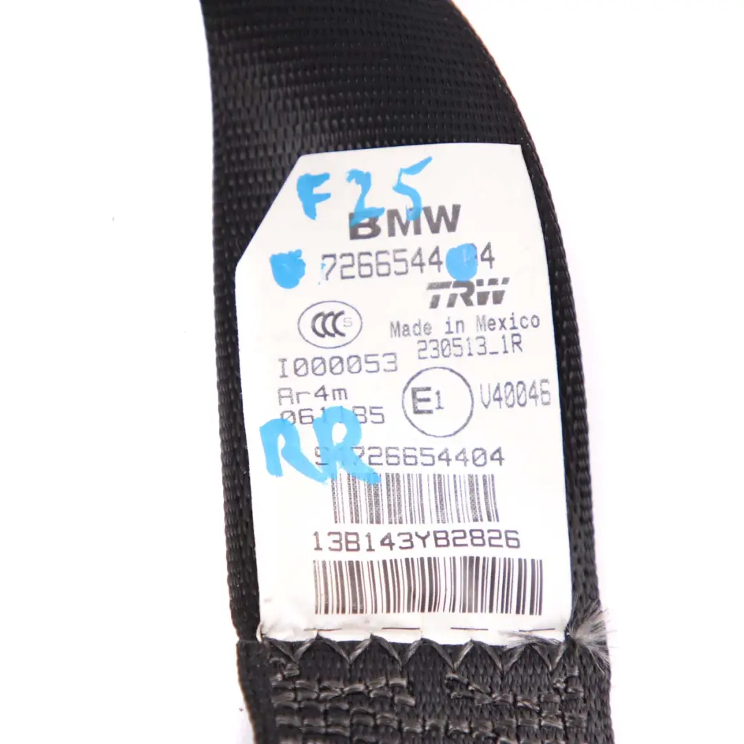  Sicherheitsgurt BMW X3 F25 X4 F26 Oberer hinten rechts Schwarz - SKU 7266544 - Teilenummer 7266544