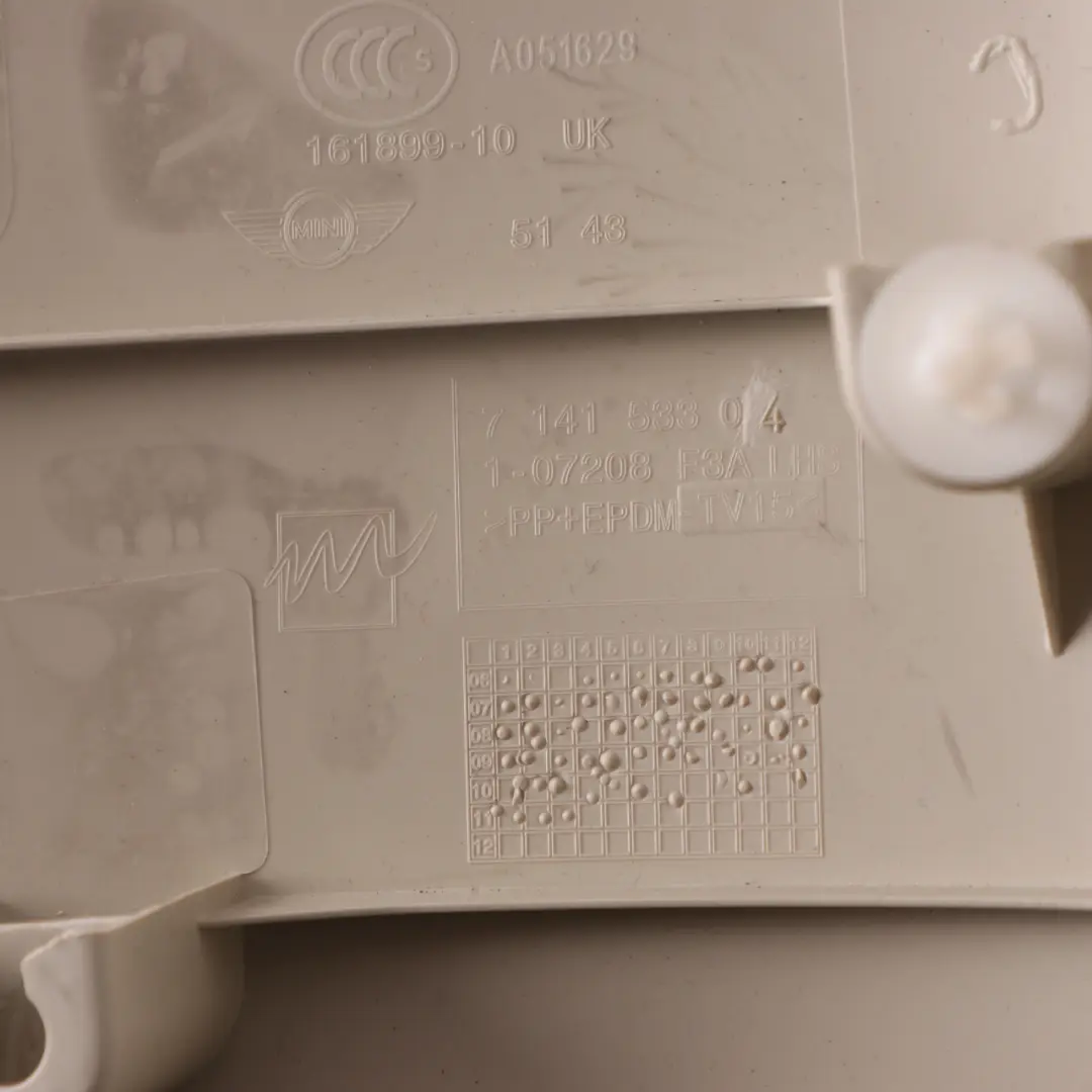 Couverture Borne-C a Gauche Lumiere Beige pour Mini Cooper One R56 LCI à propos du numéro de pièce 7266629 Mini Cooper One R56 LCI Couverture Borne-C a Gauche Lumiere Beige - SKU 7266629 - Numéro de pièce 7266629