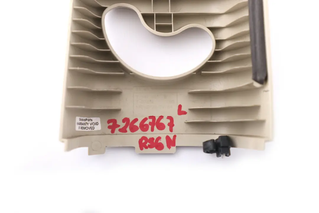 Tapa Columna B Superior Izquierda Beige Claro para Mini Cooper One R56 LCI con número de pieza 7266767 Mini Cooper One R56 LCI Tapa Columna B Superior Izquierda Beige Claro - SKU 7266767 - Número de pieza 7266767