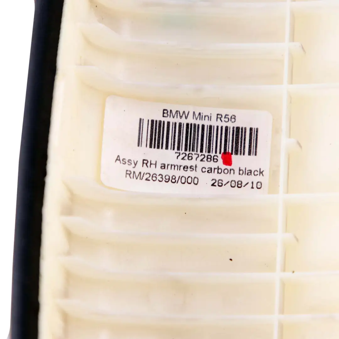 Bracciolo Porta Mini Cooper One R55 R56 LCI Trim Panel Destro Nero Carbonio per con numero di parte 7267286 Bracciolo Porta Mini Cooper One R55 R56 LCI Trim Panel Destro Nero Carbonio - SKU 7267286 - Numero di parte 7267286