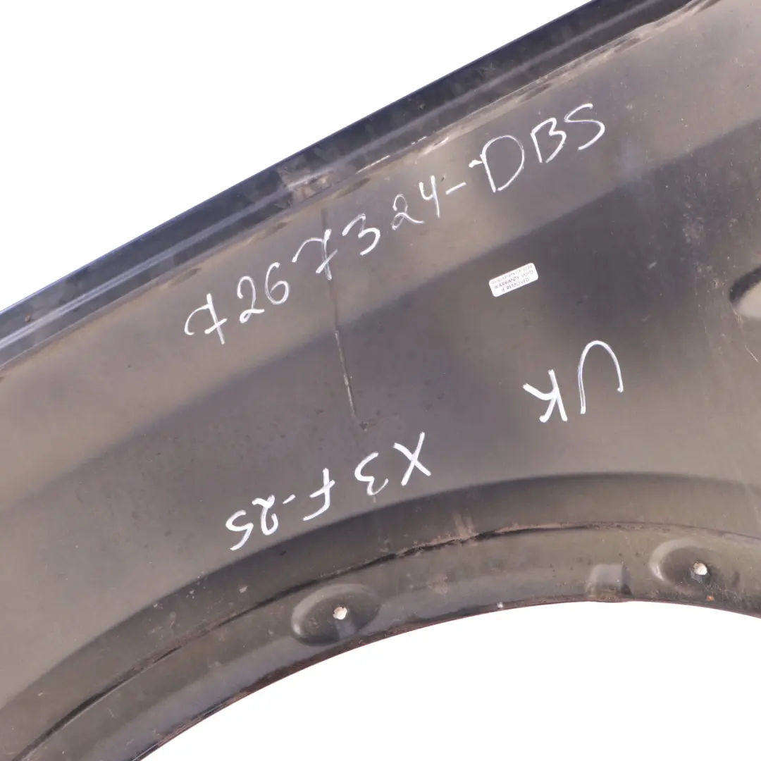 Side Panel Wing Fender Front Right O/S Tiefseeblau Blue Metallic A76 to BMW X3 F25 with Part number 7267324 BMW X3 F25 Side Panel Wing Fender Front Right O/S Tiefseeblau Blue Metallic A76 - SKU 7267324-DSB - Part number 7267324