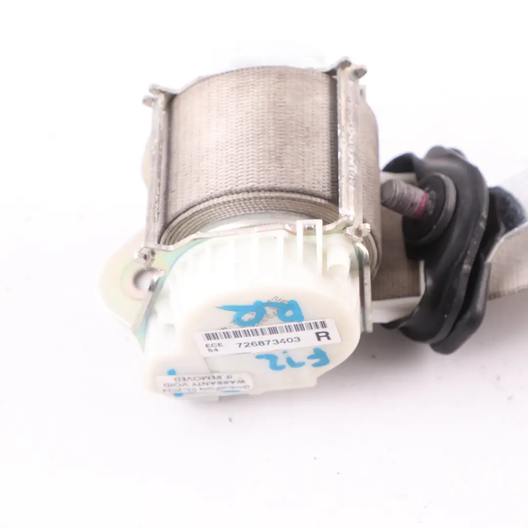 BMW F12 F13 Seat Belt Upper Rear Right O/S Seatbelt Ivory White - SKU 7268734 - Part number 7268734