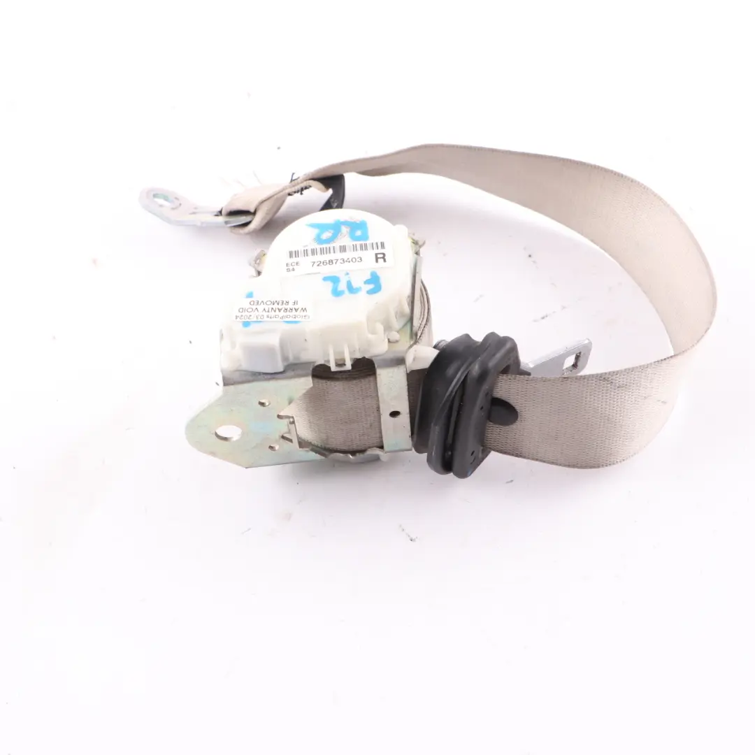  Ceinture Sécurité BMW F12 F13 arrière droite supérieure Ivory Blanc - SKU 7268734 - Numéro de pièce 7268734