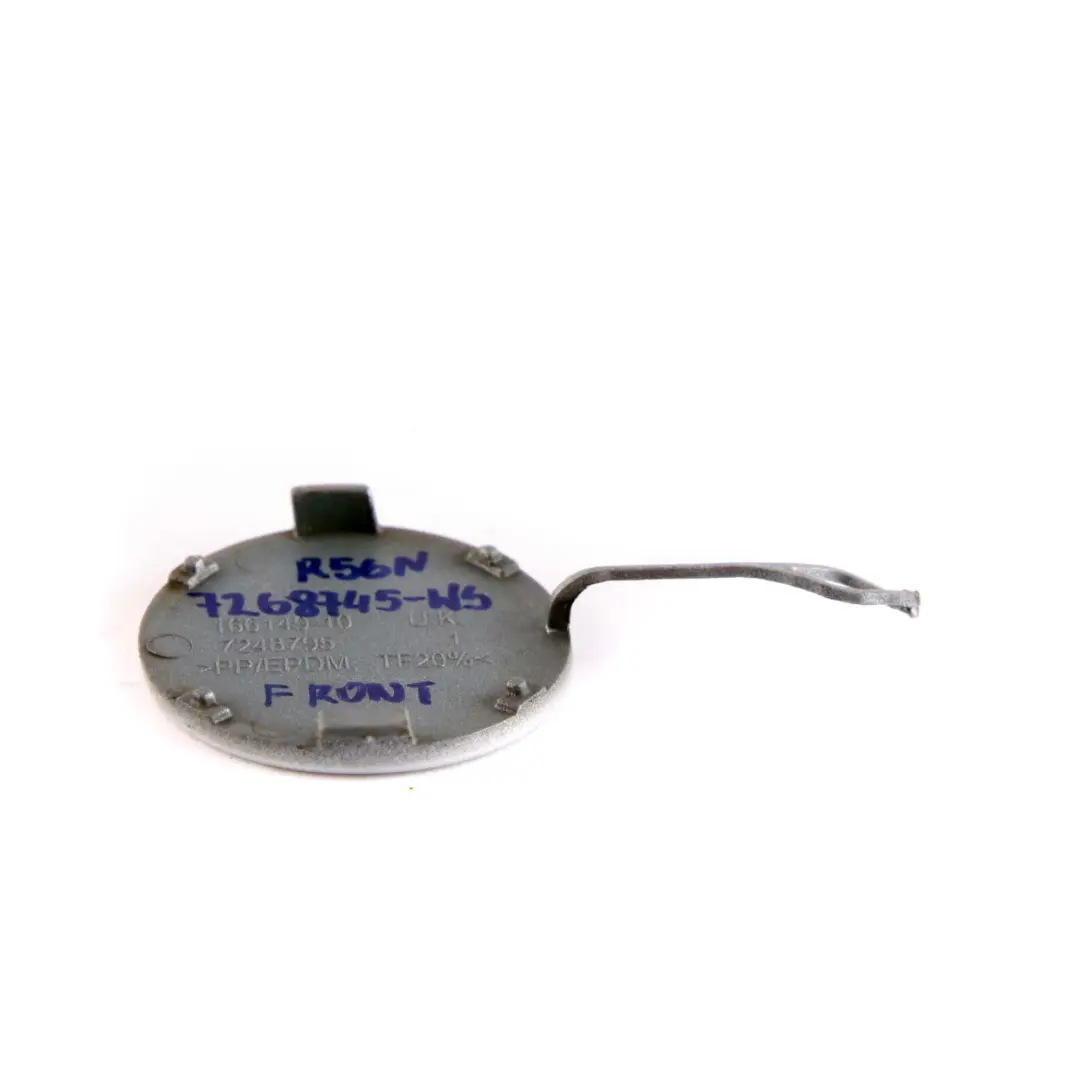 Mini Cooper One R56 R57 LCI Cover Flap Towing Eye Front Bumper White Silver - SKU 7268745-WS - Part number 7268745