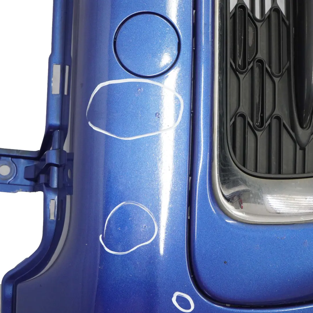 Front Bumper Mini R55 R56 LCI Complete Trim Panel Lightning Blue - A63 to with Part number 7268746 Front Bumper Mini R55 R56 LCI Complete Trim Panel Lightning Blue - A63 - SKU 7268746-LB - Part number 7268746
