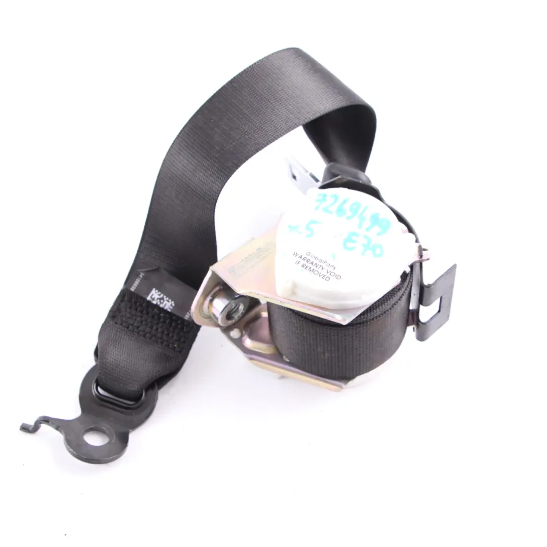 BMW F01 F02 Parte superior trasera central Negro Cinturón seguridad - SKU 7269499 - Número de pieza 7269499