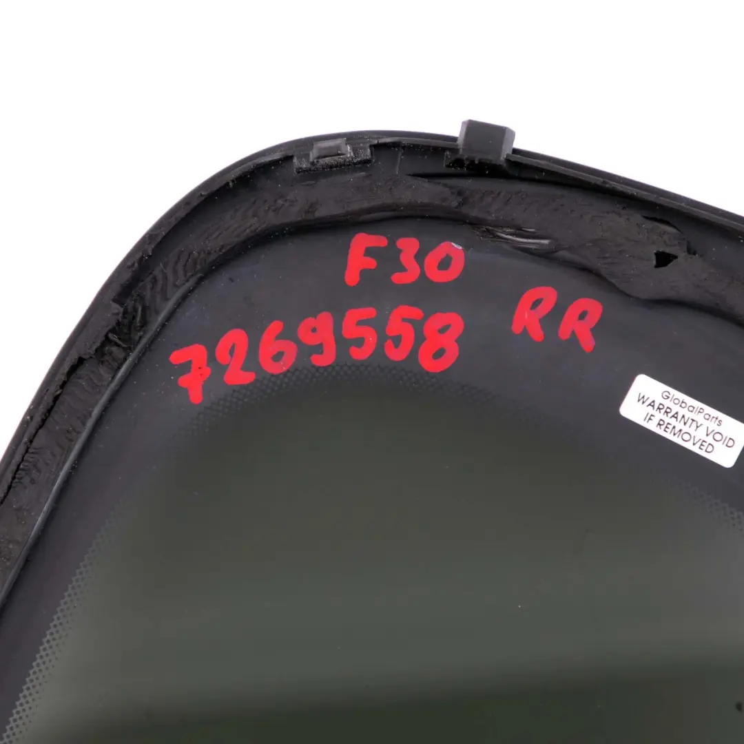 BMW F30 Door Fixed Side Window Glass Panel Black SSG Rear Right O/S AS3 - SKU 7269558 - Part number 7269558