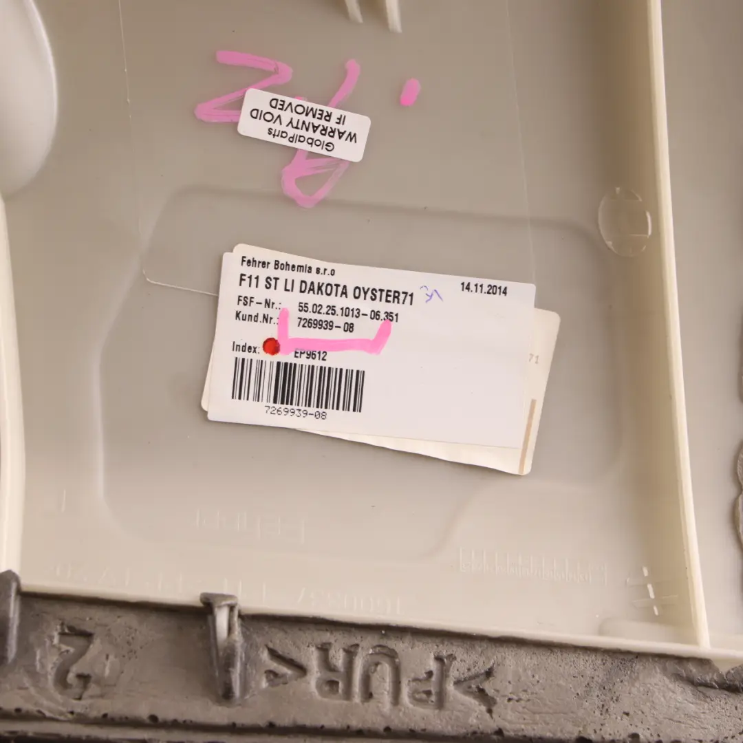 Side Finisher Bench Left N/S Leather to BMW F11 Touring Rear Seat Cover with Part number 7269939 BMW F11 Touring Rear Seat Cover Side Finisher Bench Left N/S Leather - SKU 7269939 - Part number 7269939