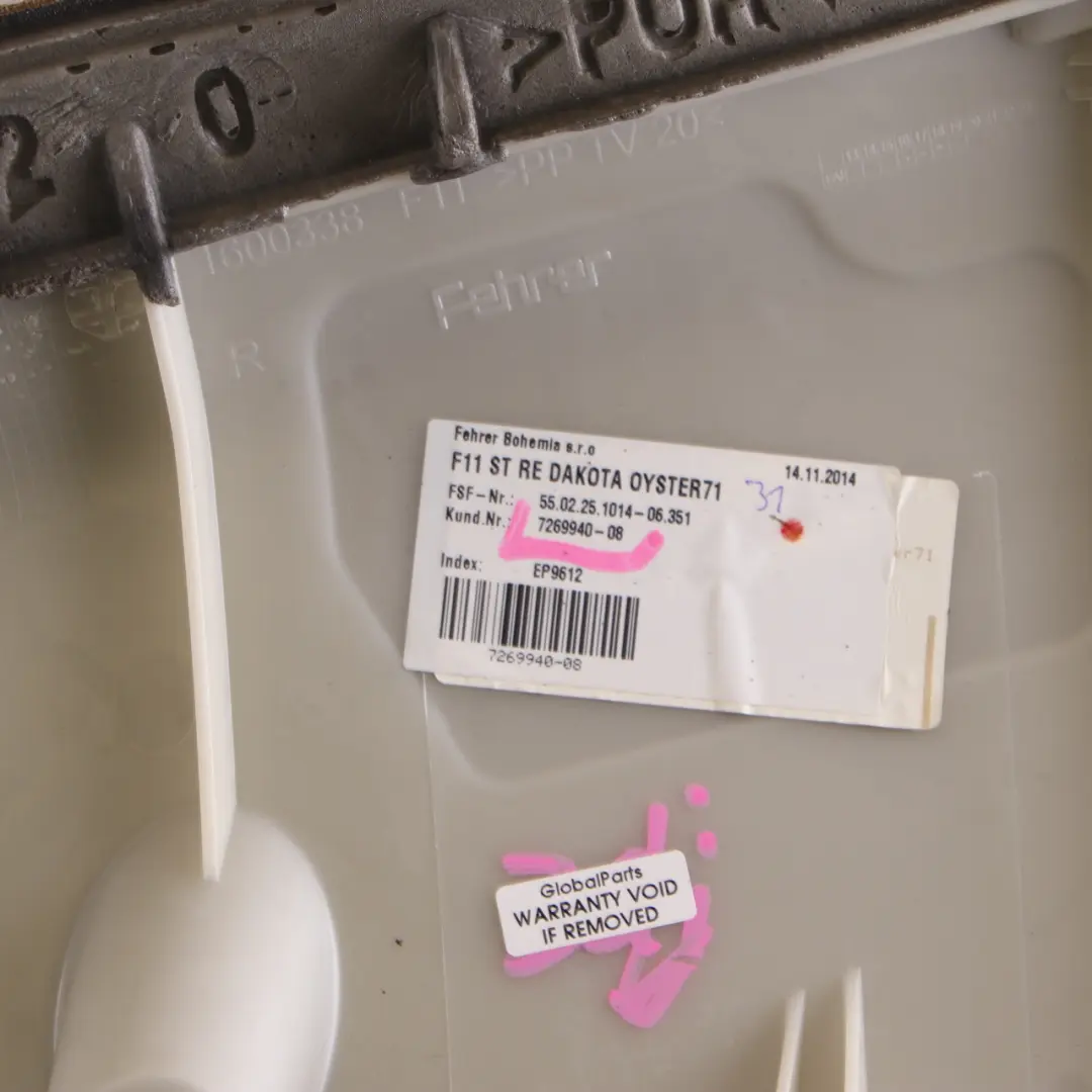 Side Finisher Bench Right O/S Leather to BMW F11 Touring Rear Seat Cover with Part number 7269940 BMW F11 Touring Rear Seat Cover Side Finisher Bench Right O/S Leather - SKU 7269940 - Part number 7269940