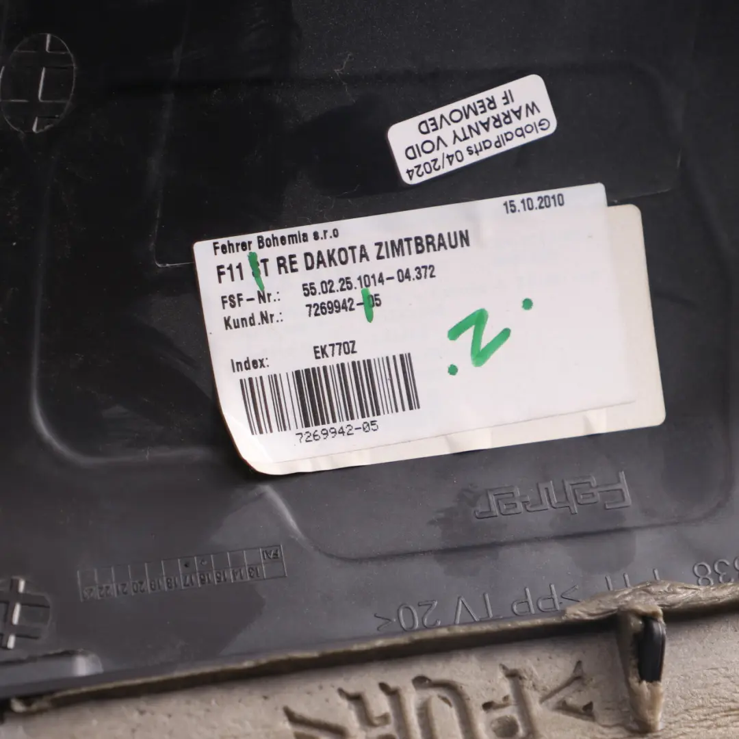 Side Finisher Bench Right O/S Leather Cinnamon Brown to BMW F11 Rear Seat Cover with Part number 7269942 BMW F11 Rear Seat Cover Side Finisher Bench Right O/S Leather Cinnamon Brown - SKU 7269942 - Part number 7269942