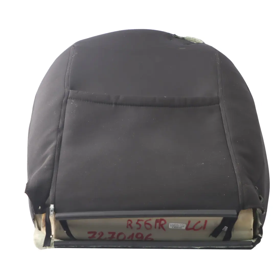  Respaldo Asiento Mini R55 R56 Delantero Derecho Sport Medio Cuero Tela Negro - SKU 7270196 - Número de pieza 7270196