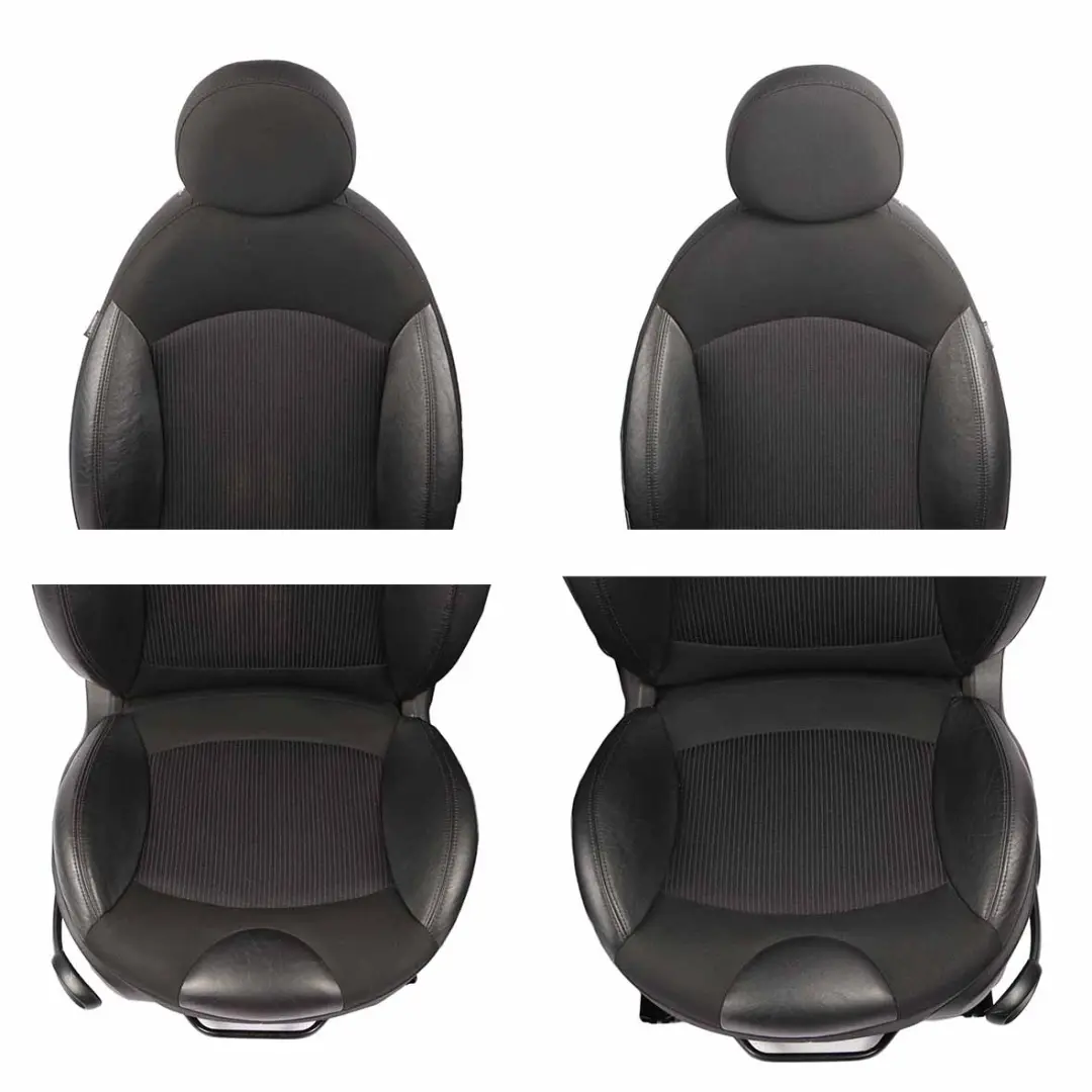  Seats Mini Clubman R56 LCI Cooper Sport Black Leather / Cloth Interior Seat Set - SKU 7270270-1 - Part number 7270270