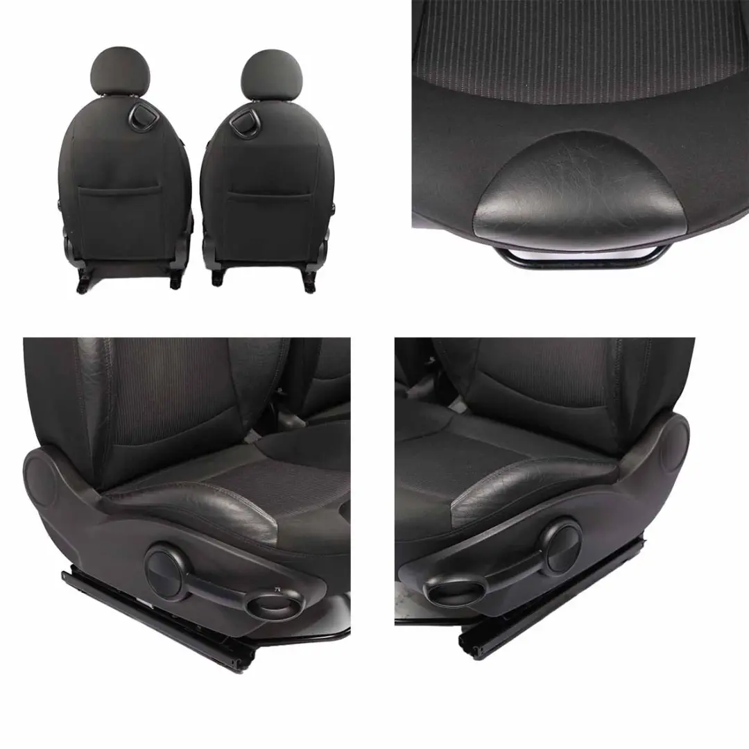 Seats Mini Clubman R56 LCI Cooper Sport Black Leather / Cloth Interior Seat Set to with Part number 7270270 Seats Mini Clubman R56 LCI Cooper Sport Black Leather / Cloth Interior Seat Set - SKU 7270270-1 - Part number 7270270
