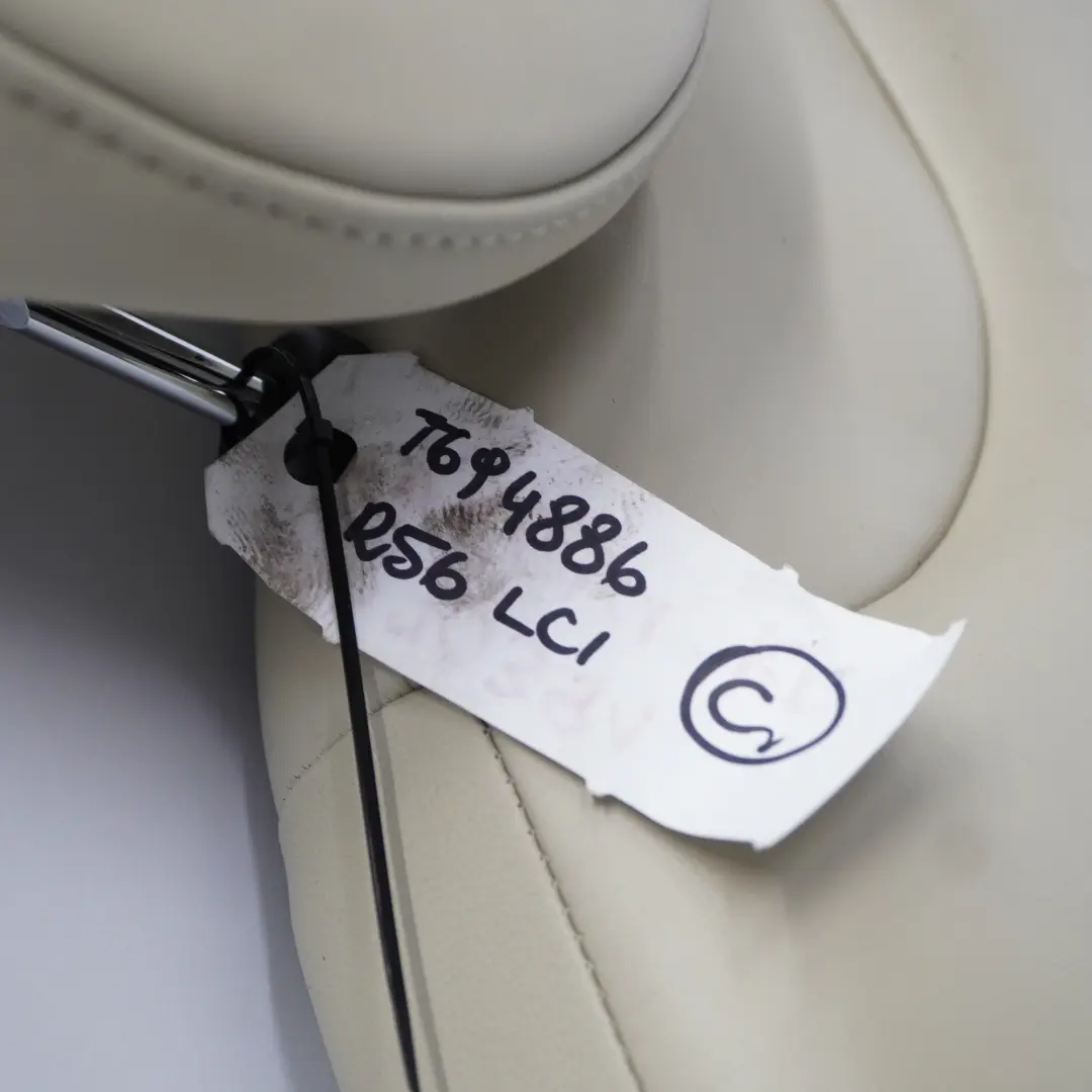 Rücksitz links Rückenlehne Leder Rückenbezug Polar Beige für Mini R55 R56 LCI mit Teilenummer 7270391 Mini R55 R56 LCI Rücksitz links Rückenlehne Leder Rückenbezug Polar Beige - SKU 7270391 - Teilenummer 7270391